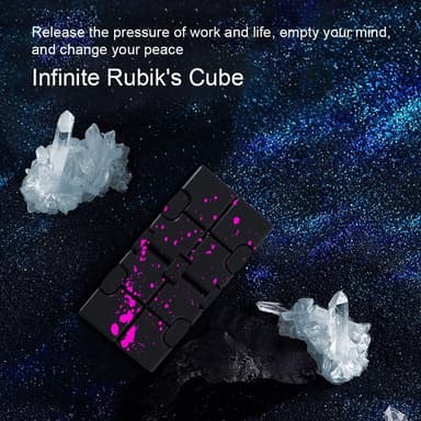 Fidget Toy Relaxation Infinite Cube Metal Flip Cube Svart-Gul