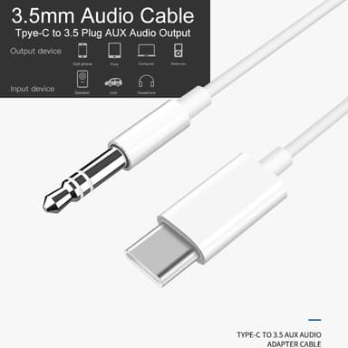 USB-C til 3,5 mm Audio Aux-adapterkabel