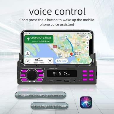 Bluetooth Stereo Bilstereo FM-radio MP3-spiller Telefonholder