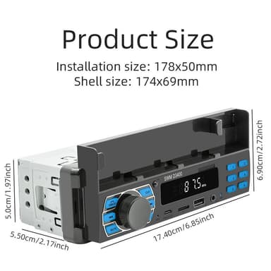 Bluetooth Stereo Bilstereo FM-radio MP3-spiller Telefonholder