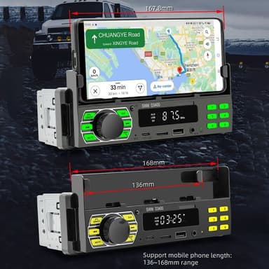 Bluetooth Stereo Bilstereo FM-radio MP3-spiller Telefonholder