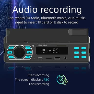 Bluetooth Stereo Bilstereo FM-radio MP3-spiller Telefonholder
