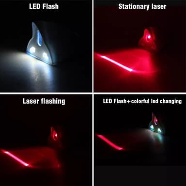 Soldrevet Shark Fin biltak Bakvinge 8 LED blinklys billys