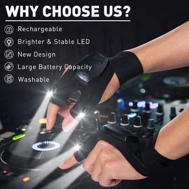 1 par LED lommelykt Mante Repair oppladbar hanske