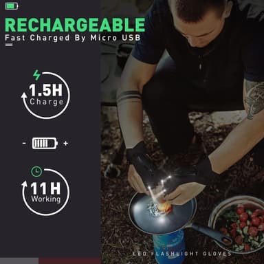 1 par LED lommelykt Mante Repair oppladbar hanske