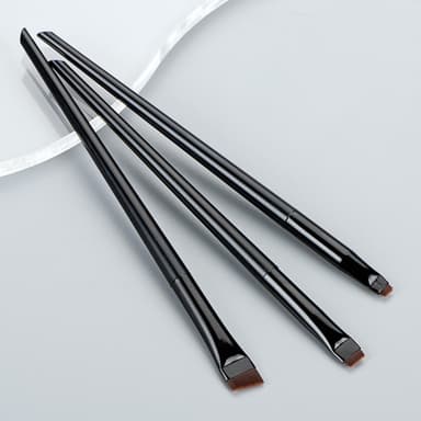 3stk sminkebørster Øyenskygge Eyeliner Øyenbrynsmakeup - Svart