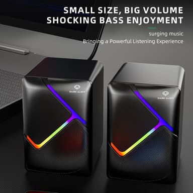 DARK ALIEN USB stasjonære høyttalere Datamaskin bærbar subwoofer RGB