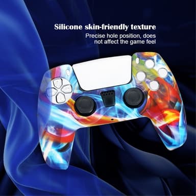 DATA FROG til Sony Playstation 5 Silikondeksel Spillkontrollerdeksel med 2 vippedeksler