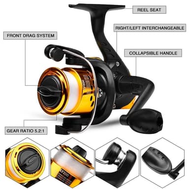 Fiskerulle med spinnrulle 5. 2:1 1BB ABS fisketromle med nylonsnor