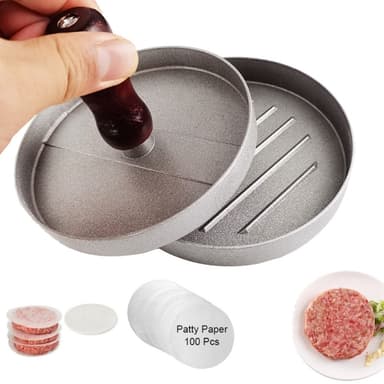 Hamburgerpresse+100stk Patty Papers Kjøttbiff Burger Maker