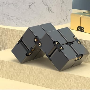 Fidget Toy Stress Relaxation Infinite Cube Flip Cube Svart-Rose