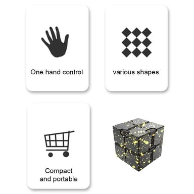 Fidget Toy Stress Relaxation Infinite Cube Flip Cube Svart-Rose