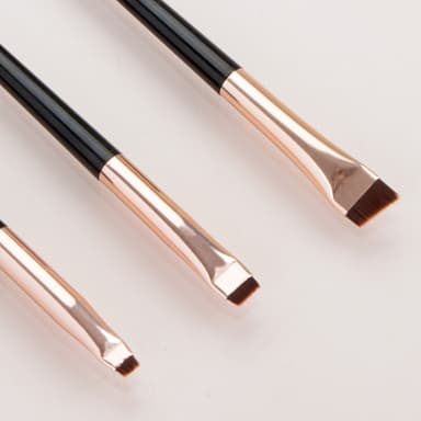3stk sminkebørster øyenskygge eyeliner øyenbryn sminke - svart+gull