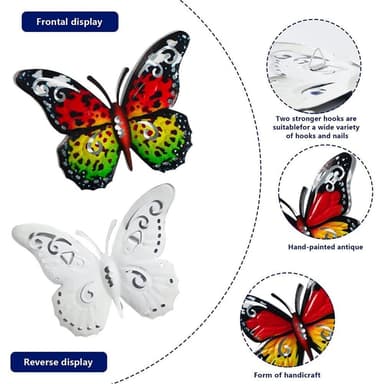 Art 3D Butterfly Vegghengende dekor Hagepynt til hjemmet - Blå