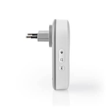 Nedis Trådløs ringeklokke Set | Nettstrøm drevet | 220 - 240 V AC 50 Hz | 1x CR2032 | Volum: 80 dB | Signalområde (siktelinje): 300 m | IP44 | Justerbar volum | 36 Melodier | 1 Mottaker | Grå / Hvit
