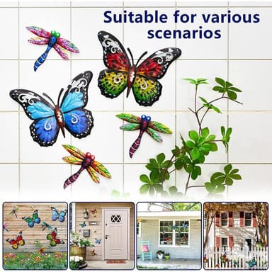 Art 3D Butterfly Vegghengende dekor Hagepynt til hjemmet - Blå