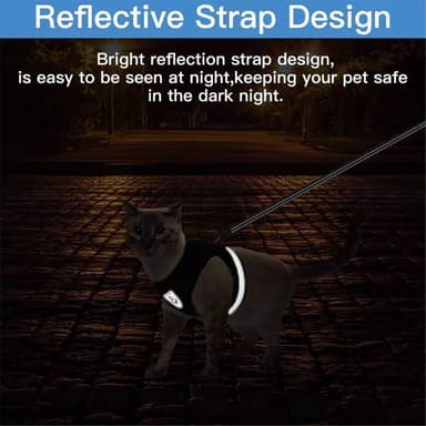 Reflekterende hundesele for liten middels hund - svart/L