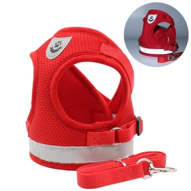 Reflekterende hundesele for liten middels hund - svart/L