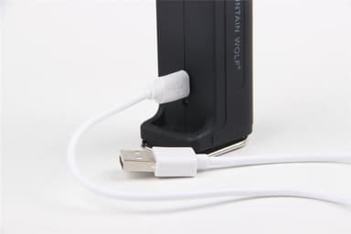 Oppladbar lommelykt 2000mAh, svart