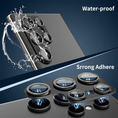 ENKAY kameralinsedeksel til Samsung Galaxy S24 Ultra aluminiumslegering+herdet glass