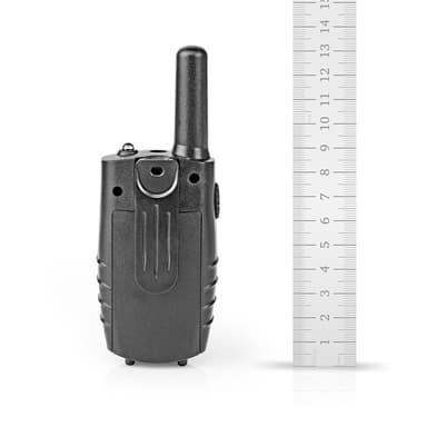 Nedis Walkie-Talkie Set | 2 håndsett | Opp til 8 km | Frekvens kanal: 8 | PTT / VOX | Opp til 2.5 timer | Hodetelefonutgang | Sort
