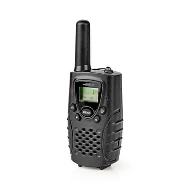Nedis Walkie-Talkie Set | 2 håndsett | Opp til 8 km | Frekvens kanal: 8 | PTT / VOX | Opp til 2.5 timer | Hodetelefonutgang | Sort