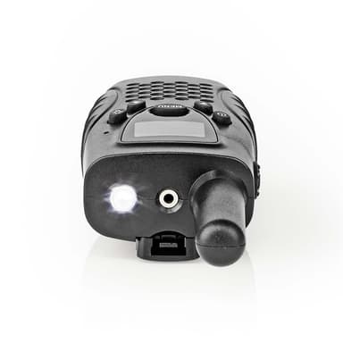 Nedis Walkie-Talkie Set | 2 håndsett | Opp til 8 km | Frekvens kanal: 8 | PTT / VOX | Opp til 2.5 timer | Hodetelefonutgang | Sort