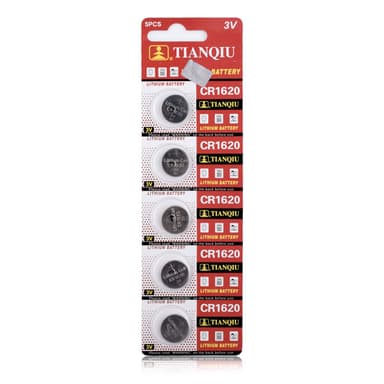 Alkalisk knappcellebatteri CR1620 stor pakke