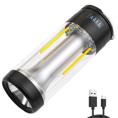 3-i-1 lampe Camping Dobbel lyskilde Oppladbar