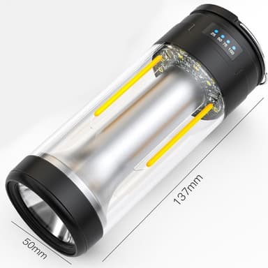 3-i-1 lampe Camping Dobbel lyskilde Oppladbar