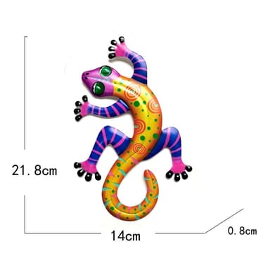 Gecko Lizard Veggklistremerke Hagepynt 14x21.8x0.8cm - Gul