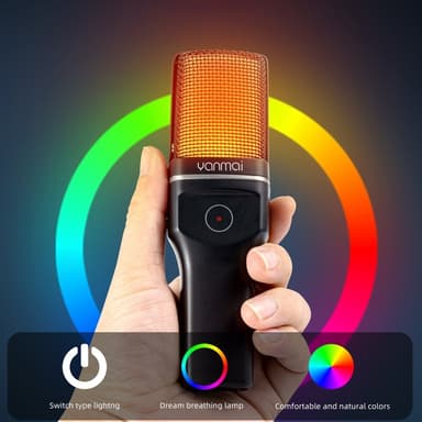 YANMAI Live Streaming Trådløs RGB Mikrofon Spillspill Online