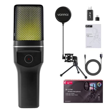 YANMAI Live Streaming Trådløs RGB Mikrofon Spillspill Online
