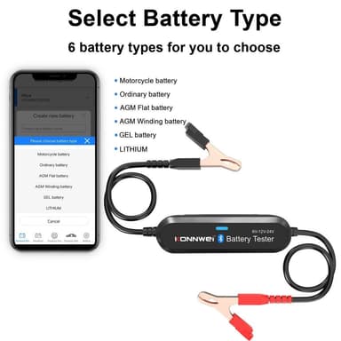 Multifunksjons Bluetooth batteritester Bilbil MC 6 12 24V