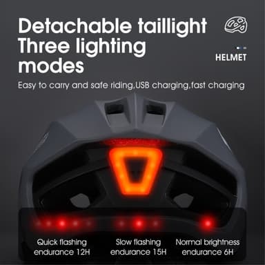 WEST BIKING Lett pneumatisk sykkelhjelm med LED baklys