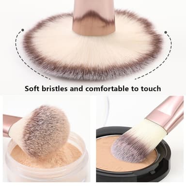 BANFI 7pcs Eyeshadow Foundation Lip Makeup-børstesett med eske