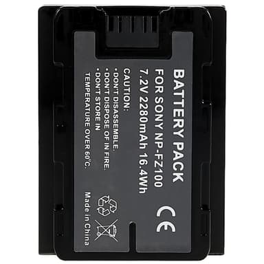 NP-FZ100 batteri til Sony A7M3/A7R3/A7R111/ILCE-9/A6600/A9M2 osv