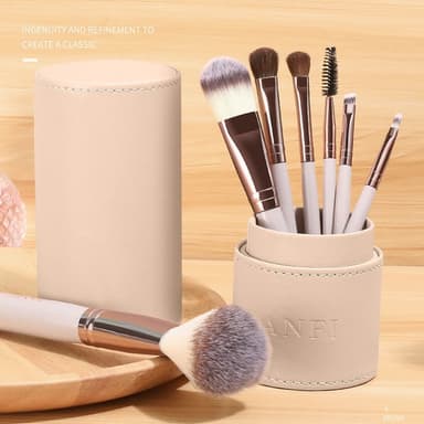 BANFI 7pcs Eyeshadow Foundation Lip Makeup-børstesett med eske