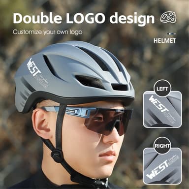WEST BIKING Lett pneumatisk sykkelhjelm med LED baklys