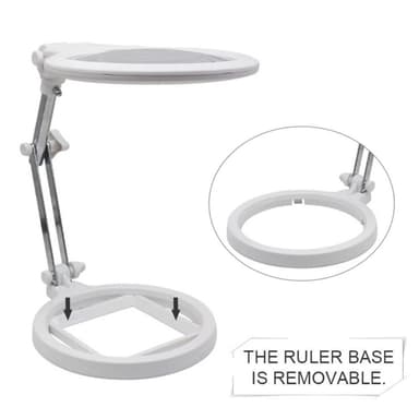Sammenleggbar stor forstørrelsesglass med LED-lampe 2,5 x 130mm
