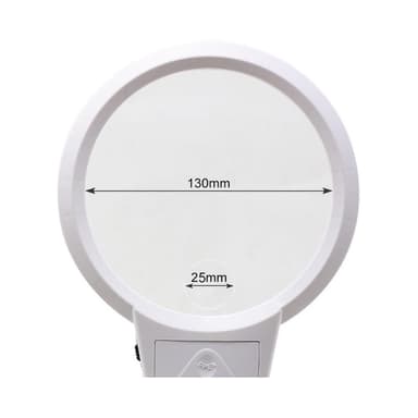 Sammenleggbar stor forstørrelsesglass med LED-lampe 2,5 x 130mm