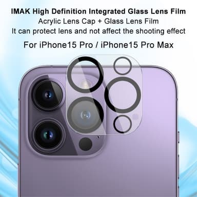 IMAK objektivdeksel til iPhone 15 Pro/15 Pro Max film herdet glass