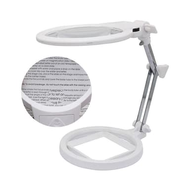 Sammenleggbar stor forstørrelsesglass med LED-lampe 2,5 x 130mm
