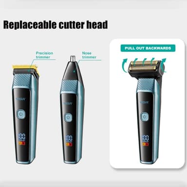 VGR Hair Clipper Nesehårtrimmer Oppladbar skjeggtrimmer