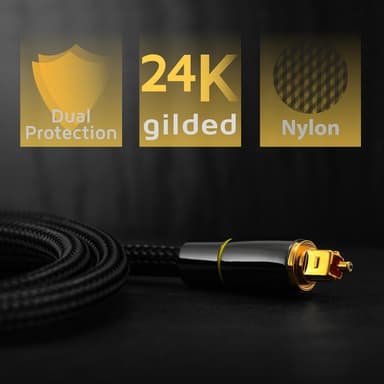 2m SPDIF 5.1 lydkanal optisk kabel Lydlinje Digital gullbelagt