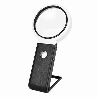 Sammenleggbar stor forstørrelsesglass med LED-lampe 3,5 x 110mm
