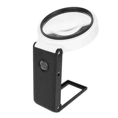 Sammenleggbar stor forstørrelsesglass med LED-lampe 3,5 x 110mm