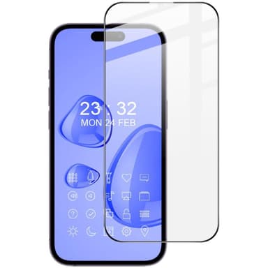 iPhone 14 Pro Max IMAK Pro+ heldeksel Herdet Glass Svart Ramme
