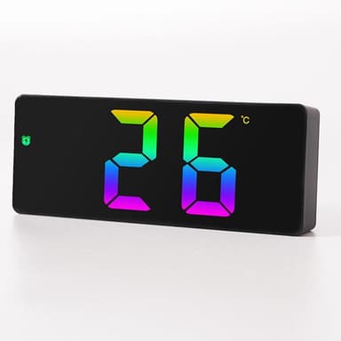 LED-klokke elektronisk digital vekkerklokke fargerik 12/24H skjerm