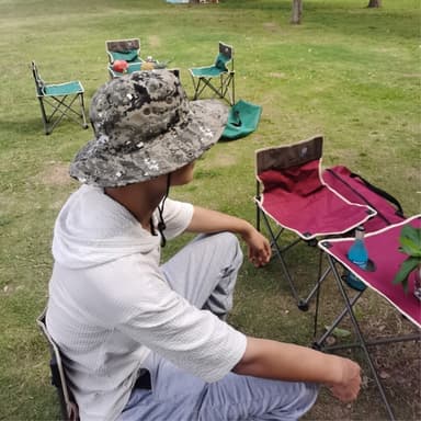 Camouflage bøttehatte med myggnett Campingfiske - Khaki